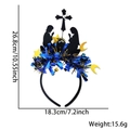 Religiöser Krippen-Haarreif mit blauem Lametta und Kreuz für festliche Dekorationen - Haarreif / Spende Für Kreuzgebet