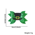 Nœud pailleté vert avec chapeau irlandais pour accessoire de la Saint-Patrick - Pince à cheveux / Style Chapeau Nœud Papillon