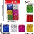 Lot de 6 ornements de Noël en forme de coffret cadeau laser aux couleurs vives - 迷你礼包挂件(XR-6) / Lot de 6 / Coloré