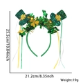 Serre-tête Saint-Patrick avec mini chapeaux à paillettes et rubans, taille 21,2x25,5cm - Chapeau Haut-de-forme à Paillettes avec Glands