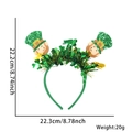St. Patrick's Day headband with green leprechaun gnomes and shamrocks, 22.2x22.3cm size - St Patrick Leprechaun Style