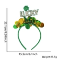 St. Patrick's Day headband with green sequins, lucky letters and shamrock detail - Lucky Gold Coin Tinsel Style