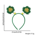 St. Patrick's Day headband with green sequin clovers and pom-poms for Irish parties - Shamrock Tinsel Style