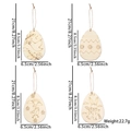 Set of four Easter wooden egg ornaments with bunny and chick laser cut designs - Easter Egg Wood Slices
