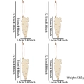 Set of 4 carrot-shaped wooden Easter ornaments with twine and size annotations - Carrot Wood Slices