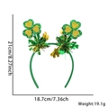 Green glitter shamrock headband with gold heart accents for St. Patrick's Day party - Shamrock Colorful Tinsel Style