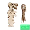 DIY Easter bunny wooden pendants with hemp ropes for festive painting and crafts - Standing Rabbit / 10 Pieces / Natural Wood Color