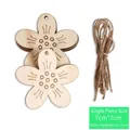 DIY flower-shaped wooden Easter pendant set with jute twine for festive crafts - Flower Petal Pendant / 10 Pieces / Natural Wood Color