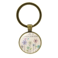 Detail of vintage copper keychain with floral bird design and teacher thank you message - Thank You To A Fantastic Teacher (JY00501-6)