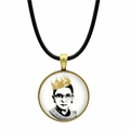 Collier vintage avec pendentif portrait Ruth Bader Ginsburg et cadre en bronze vieilli - Bronze (JY00900)