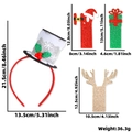 Serre-tête de Noël DIY avec chapeau de bonhomme de neige et bois de cerf pailletés - Avec 3 Signes de Remplacement / Style Haut-de-forme Rouge