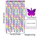 Tenda a farfalla arcobaleno per decorazione festa, larghezza 1m e altezza 2m sfondo - Tenda a frange con farfalle colorate