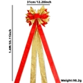 Große rote Samt- und Goldschleife für den Weihnachtsbaum mit langen glitzernden Bändern - Roségold Rot