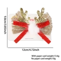 Weihnachts-Haarspange mit Rentiergeweih, roter Schleife und goldenen Pailletten für Feste - Rote Schleife Goldgeweih