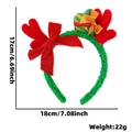 Christmas headband with red reindeer antlers, glittery bow, and gift box detail - Red Antlers Green Headband
