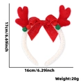 Christmas reindeer antler headband with red bow and plush texture, 17x16cm dimensions - Red Antlers White Headband