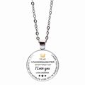 Collana d'argento per nipote con ciondolo gemma del tempo e citazione motivazionale - Stile Messaggio per Mia Nipote / Argento
