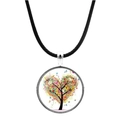 Dettaglio del ciondolo Albero della Vita con arte floreale colorata a forma di cuore - Albero del Cuore di Fiori Multicolore(JY00563-10)