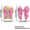 Fiocco di Natale con paillettes rosa con dimensioni dettagliate e specifiche di peso - Rosa