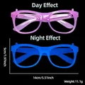 Gafas de pollito de Pascua luminosas rosa y azul para accesorios de fotos - Marco Cuadrado Morado