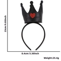 Cerchietto corona glitter nero con cuore rosso e dimensioni del prodotto 23 cm x 8,4 cm - Taglia unica / Cerchietto a Corona con Cuore