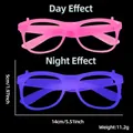 Gafas de Pascua rosas con efectos de luz diurna y neón violeta nocturno brillante - Marco Cuadrado Rosa Fucsia