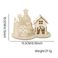 DIY Weihnachts-Holzpuzzle mit JOY-Schriftzug Schneemann und Rentier Ornament - Schneemann Fäustlinge Haus