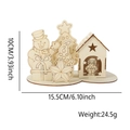 DIY 3D-Holzhütte Weihnachtspuzzle mit Schneemann und Weihnachtsbaum, 15,5 cm breit - Rudolph Schneemann Haus