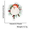 Retractable Santa Claus badge reel with glitter accents and festive mesh for ID holders - Santa Claus