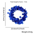 7.5m shiny blue metallic star wire garland for Independence Day Christmas decor - Blue Star Style / Approx 7.5m