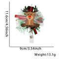 Christmas reindeer retractable badge reel with glitter mesh and star sequins decoration - Elk Style