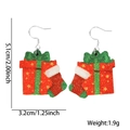 Detail of Christmas stocking and gift box earrings with glitter texture and dimensions - Christmas Earrings / Gift Box Version