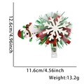 Retractable Christmas snowman badge reel with festive scarf and dimensions shown - Snowflake Style