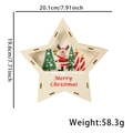 LED Stern aus Holz mit Rentier und Merry Christmas Schriftzug für Weihnachtsdeko - Stern Leuchtendes Ornament / Elch & Weihnachtsbaum Asymmetrischer Stil