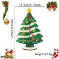 Sapin de Noël en bois vert DIY avec lumières LED et ornements festifs, décor de 22cm - Style A Sapin de Noël DIY Lumineux
