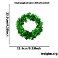 Green St. Patrick's Day shamrock tinsel garland dimensions: 7.5m length and 23.5cm diameter - Bright Green Shamrock Style