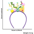 Colorful plush party headband with yellow striped hat and wave stems for kids - Birthday Hat Pipe Cleaner Headband