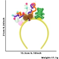 Yellow birthday headband with green sequin bear and colorful fuzzy pipe cleaners - Bear Pipe Cleaner Headband