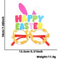 Osterpartybrille mit rosa Hasenohren und Happy Easter Text in Größe 18x13,5 cm - Happy Easter Hasenohren Stil