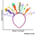 Pink DIY colorful twist wand headband with plush flowers and size measurements - 9-Rod Pipe Cleaner Headband
