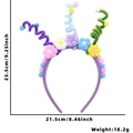 Regenboog pluche haarband met kleurrijke bloemen en spiraalvormige voelsprieten voor kids - Bloemen Pijpenrager Haarband