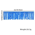 2m Blue metallic foil fringe garland banner for birthday party wall decoration - Matte Blue Round Bead Style