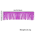 Pink metallic fringe tinsel garland 2m x 31cm for birthday party wall decoration - Matte Magenta Round Bead Style