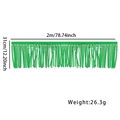 Green sequin fringe garland for party decor, 2m length with circular beads and metallic finish - Matte Green Round Bead Style