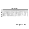 Silver sequin fringe curtain banner for party decoration, measuring 2m long and 31cm high - Matte Silver Round Bead Style
