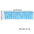 Light blue 2m shimmering tinsel fringe banner for birthday party wall decoration - Matte Light Blue Round Bead Style
