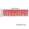 Bright red shiny tinsel banner for party background wall decoration, 2m width curtain - Matte Red Round Bead Style