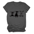 Dark grey crew neck T-shirt with goat graphic print in a loose fit casual style - S / Dark Gray (Black Font)