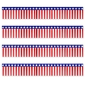 Detail of red white and blue patriotic fringe banners for Independence Day party decor - 30x300cm / Red White and Blue