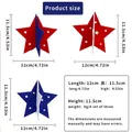 Tableau des tailles pour décorations d'étoiles en feutre 3D rouge et bleu de 12cm - Lot de 3